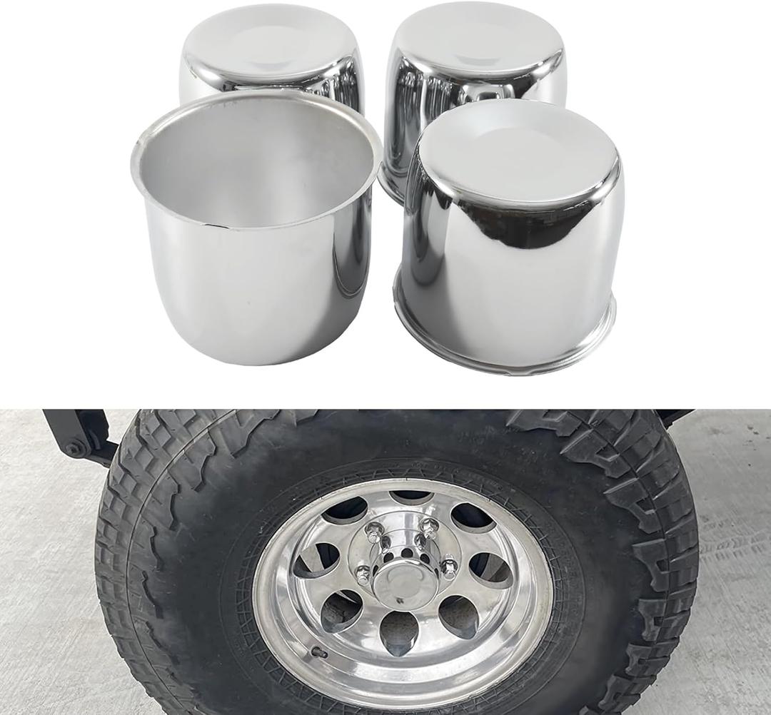 4.25 inch Trailer Wheel Center Caps for Truck Trailer RV Wheels Rims Hub Caps Covers Chrome Hub Covers 4PCS