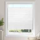 LazBlinds TDBU Cellular Shades, Blackout-White, 50" W x 64" H | Thermal Insulation, Noise Reduction Cordless With Drill Top Down Bottom Up Honeycomb Blinds for Windows
