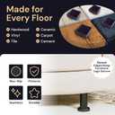 CasterMaster Non Slip Furniture Pads 3 Inch - Rubber Chair Leg Floor Protectors for Hardwood - Round Caster Cups & Couch Stoppers - Heavy Duty Feet Grippers (Black, Set of 4)