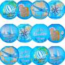 Panelee 12 Pcs Travel Around The World Party Decorations Bon Voyage Paper Hanging Lanterns 8 Inch Adventure Travel Round Paper Lanterns for Office Classroom Party Decorations Supplies Indoor Outdoor