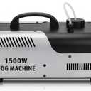 1500W High Power Fog Machine with 9 RGB Colors & 3 Light Modes, Dual Remote Control Smoke Machine for Wedding, Party, Stage, Halloween & Indoor Events - 1L Tank & 30000-50000 CFM Output