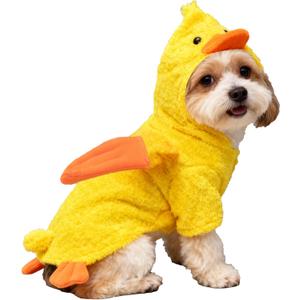 Pet Costume for Small Dogs Cats,Halloween Hoodies Winter Puppy Coat Outfits Funny Pajamas Clothes for Christmas Party,Duck M