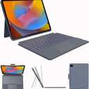 Case with Keyboard for iPad Pro 12.9-inch (6th, 5th, 4th Gen), iPad Air 13(M3 2025 / M2 2024): Bluetooth Wireless Detachable Magnetic Stand Rechargeable Keyboard with Removable Cover/ Trackpad(Grey)