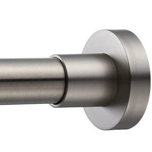Shower Curtain Rod Tension- Never Rust No Drill Non-Slip Spring Tension Shower Rod, 40-73 inches 304 Stainless Steel, Brushed Nickel