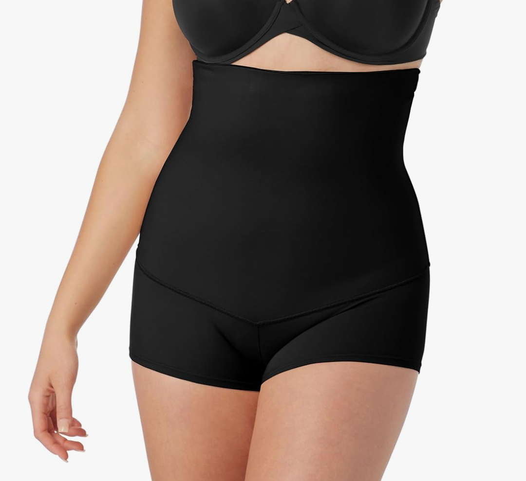 Maidenform Women's Shapewear Underwear, High-Waisted Body Shaper Shorts, Shapewear Tummy Control Boyshort L