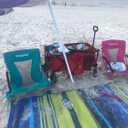 KingCamp Low Beach Chair, High Back Folding Camping Chair for Adults, Oversized Breathable Mesh Seat, 300lbs Heavy Duty Portable Chair with Cup Holder & Storage Pockets for Beach, Outdoor