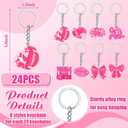72/144 Pcs Football Breast Cancer Awareness Bracelets Gift Set Includes Pens Silicone Bracelets and Keychains for Football Accessories Pink Ribbon for Women Men Team Events Fundraisers Gifts