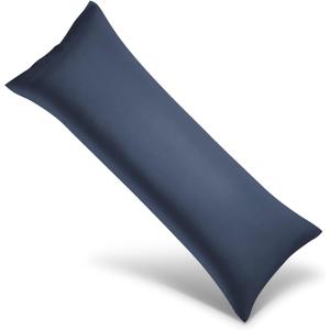 Body Cooling Pillowcase Long Pillow Case Breathable Cool Silky Soft Rayon Derived from Bamboo Fabric,Hair and Skin Friendly,Navy Blue,1 Pack,20x54IN