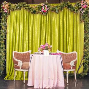 Sequin Curtain 4FTx8FT Lime Green Sequin Photo Backdrop Wedding Party Background Shimmer Curtain for Backdrop (4FTX8FT, Lime Green)