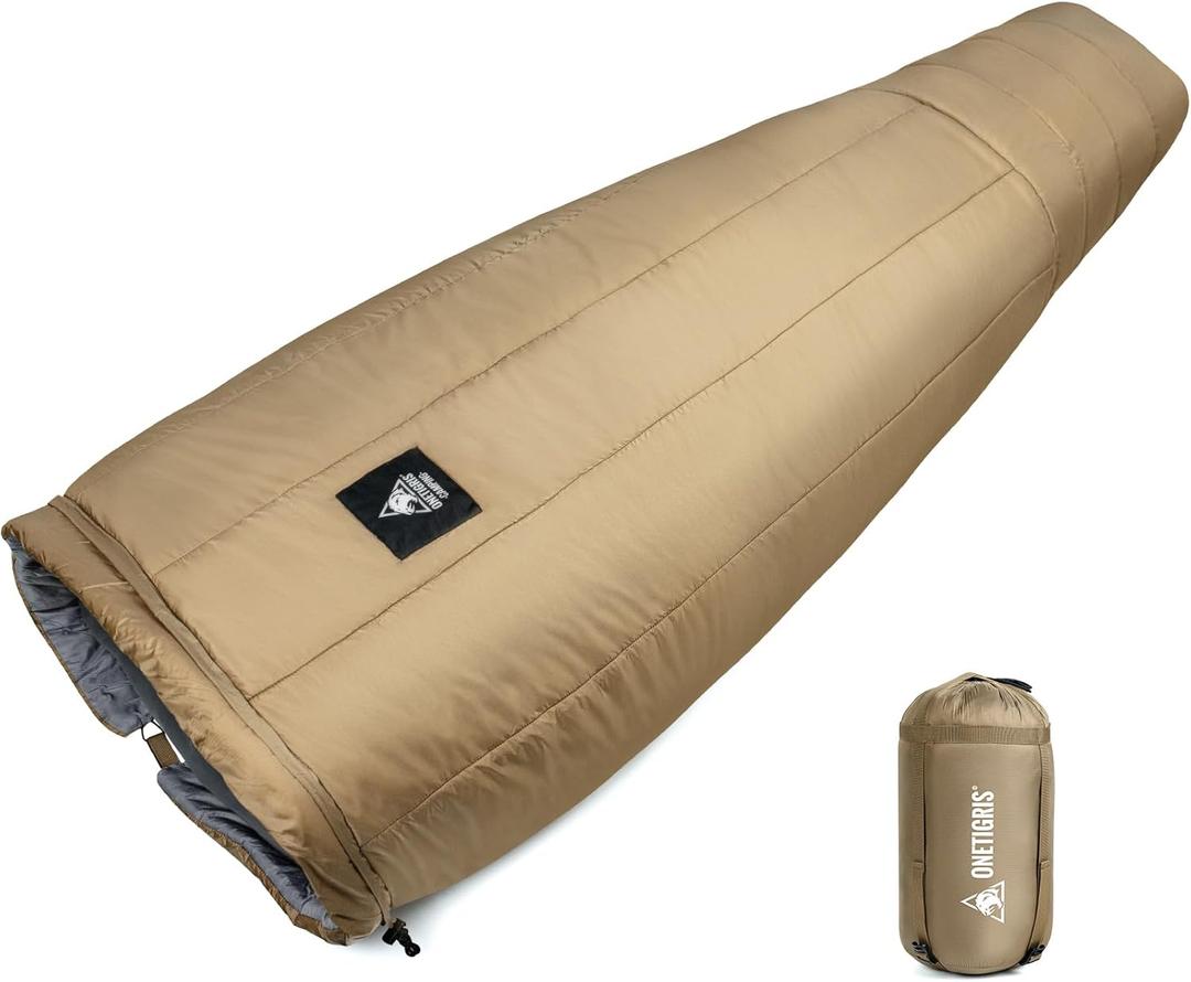 OneTigris Featherlite Ultralight Sleeping Quilt, Weighs 35oz, Warm Hammock Topquilt 40 Degree, with Footbox, Perfect for Outback Camping, Hiking, Backpacking and Hammocks (Coyote Brown)