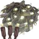 Novelty Lights Warm White LED Christmas String Lights - UL Listed Indoor/Outdoor Light Set w/ 100 Mini Bulbs for Christmas Tree, Patio, Wedding Decor, and More - (Brown Wire, 34' Long)