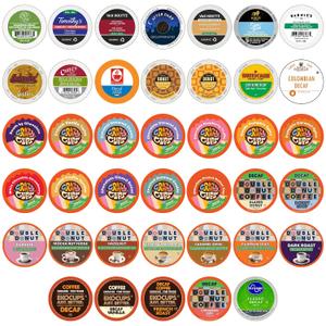 Crazy Cups Decaf Flavoured Coffee Variety Pack,Decaffeinated Flavoured Coffee Pods, Single Serve Hot or Iced Medium Roast Coffee for Keurig K Cups Machines, 40 Count (EXP 05/27/27)