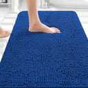 OLANLY Bathroom Rugs 30x20, Extra Soft Absorbent Chenille Bath Rugs, Rubber Backing Quick Dry, Machine Washable Bath Mats for Bathroom Floor, Tub and Shower, Home Decor Accessories, Royal Blue