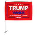 Trump Vance 2024 Flag for Car Red Bandera para Carros Window Clip Pole Mount Kit Rally Shooting 2024 Poster Auto Decor MAGA Sign Outdoor Decorations Republican Gift Made in USA, Pack of 25
