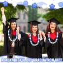 Gosodeny DIY Graduation Leis Colorful Friendship Necklace Graduation Leis Class of 2026 Oversized Bracelet for Women Graduation Party Accessories Decor Supplies (Blue)