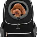 BAGLHER Dog Carrier Backpack for Small Dogs - Front Breathable Pet Backpack with Safety Buckle, Adjustable Hands-Free Design for Hiking, Cycling, Camping & Outdoor Use - Black, Size Large 10-14 lbs