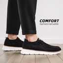 Mens Slip-on Loafers Comfortable Boat Shoes Casual Walking Sneakers Mesh Business Oxfords Work Lightweight Soft Sole (Black, M)