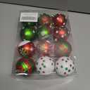 12Pcs Christmas Balls Tree Decorations, 2.4inch Plastic Shatterproof Glitter Hanging Ornaments for Christmas Tree Home Kitchen Office Indoor Xmas Tree Wall Window Fireplace Mantel Decor (Red Green Blue)