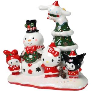 Let It Snow Hello Kitty and Friends Tealite Candle House, 7.5" L x 6" W x 7.65" H Created by Blue Sky Clayworks