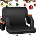 HOPERAN Stadium Seats for Bleachers with Back Support, Half-fold Portable Bleacher Chairs with Back and Cushion, 600D Waterproof Reclining Extra Wide Bleacher Seat for Outdoor Sports, 1 pc