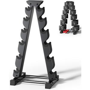 Dumbbell Rack Stand Only, Compatible with Peloton Weights, Ergonomic Weight Rack for Home Gym Dumbbells with 6-Tier, Space-Saving Home Gym Storage Rack, Plus Neoprene Set Storage, Compact