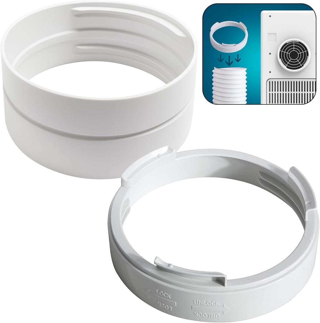 DECOHS 5.9 Inch Portable Air Conditioner Exhaust Hose Coupler Mobile Air Conditioning Accessories for AC Exhaust Hose Coupler Extension (White Circular)