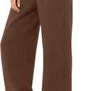 LOMON Sweatpants Women Fleece Joggers Wide Leg Sweat Pants Baggy Gym Sweatpant Winter Spring Drawstring Clothes with Pockets (Brown, S)