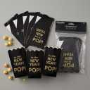 New Year's Eve Popcorn Boxes - Black & Gold Party Treat Boxes, 8ct - Pack of 2