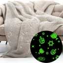GUARDMAN Glow in The Dark Chanukah Blanket – Soft Flannel Throw with Menorah, Dreidels & Jewish Stars – Perfect Hanukkah Gift for Kids & Adults – Cozy, Plush, and Machine Washable – Holiday Blanket