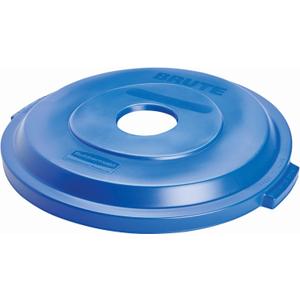 Rubbermaid Commercial BRUTE Heavy-Duty Round Waste/Utility Container, 32-Gallon Bottle/Can Recycling Lid, Blue, Compatible with Rubbermaid BRUTE 32-Gallon Can