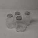 64 Ounce Clear Plastic Mason Jars With Screw On Lid, Reusable Empty Jars for Food Storage, BPA Free Containers for Sealing, Dry Food, Snacks, Candies, Breakage-proof, (Silver - 4 Pack)