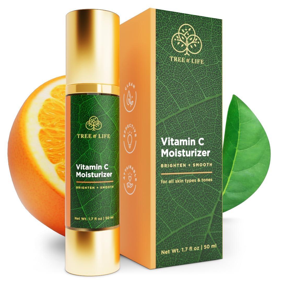 Moisturizer, Hydrating, Anti-Aging, Reduces Dark Spots & Fine Lines, Brightens, Firmer and Smoother Skin Non Greasy - Vitamin C 1.7 Fl Oz