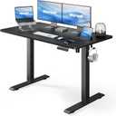 Marsail Standing Desk Adjustable Height Stand up Home Office Desk, 48x24 Inch Electric Standing Computer Desk, with 4 Memory Presets, Headphone Hook, Cable Organizer, Black
