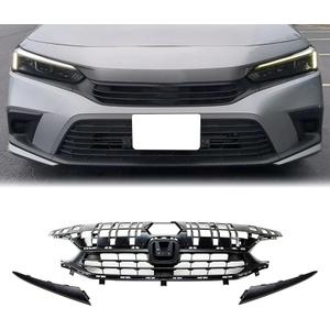 Matte Black Front Grille Eyebrow Fits 2022-2025 Honda Civic