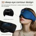 Sleep mask Headphones,100% Blackout 3D Zero Eye Pressure Bluetooth Sleep mask Breathable Eye mask with Bluetooth Headphones Sleep Headphones for Side Sleepers, 14H Playtime&Bluetooth 5.4 Blue