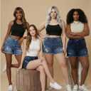 high Waisted Jean Shorts Women Stretchy Womens Jean Shorts, Frayed Hem, Comfy fit,Ripped Denim Shorts, Soft Denim