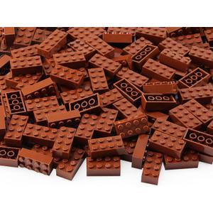 Feleph 2x4 Bricks 320 Pieces Reddish Brown Parts Building kit Creative Play Set Classic Blocks Toy Accessories Compatible with 3001 Major Brands (Reddish Brown)