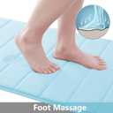 Buganda Memory Foam Bath Mat, 44" x 24", Ultra Soft and Non-Slip Bathroom Rugs, Water Absorbent and Machine Washable Bath Rug Runner for Bathroom, Shower, and Tub, Light Blue