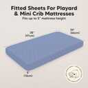 2-Pack Mini Crib Sheets Fitted - 38x26 Pack N Play Sheets for Pack and Play Mattress, Organic Cotton, Soft & Breathable Playard Bedding, Neutral Mini Toddler Bed Cover for Boys, Girls (Marine Muse)