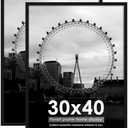 Fisnish 30x40 Picture Frame Black 4 Pack, with HD Plexiglass Durable and Scratch-proof, Classic Poster Frame for Horizontal or Vertical Wall Mountin