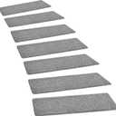 PURE ERA Carpet Stair Treads Tape Free Non Slip Indoor Stair Carpet Stair Protectors Pet-Friendly Non-Slip Skid Resistant Washable Reusable 8" x 30"(14 Pieces,Gray), 14 Pieces NO Bullnose