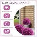 Yunlly Set of 2 Real to Touch Outdoor Topiary Tree 24" Fake Plants Front Porch Decor Artificial Boxwood Ball Faux Bush with Ground Spike, UV Resistant Fake Shrubs for Garden Yard(Fuchsia)