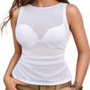 Avidlove Camisole Tops for Women Sexy Mesh Tank Tops Cami Y2K See Through Undershirts Slim Going Out Top Lingerie Large