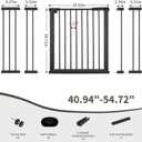 40.9"-54.7" Wide Baby Gate for Doorways Stairs, 30 in Tall Dog Gates with Door No Drill, Auto Close Child Safety Gate for Kid Doggie Cat Proof, Large Long Dog Barrier Indoor Hallways House, Black