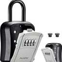 Puroma Key Lock Box, Portable Combination Lockbox Wall-Mounted Key Storage Box for House Keys, Resettable Code Safe Security Lock Box for Home, Office, Apartment Spare Key Storage (1 Pack, Gray) 0000