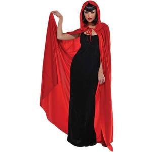 Bold & Vibrant Hooded Red Cape (Adult Size) - 1 Piece - Ideal for Cosplay & Costume Parties