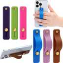 Weewooday 6 Pieces Phone Grip Holder Cell Phone Grip Strap Telescopic Finger Strap Stand Universal Finger Kickstand for Most Smartphones(Lovely Color)
