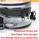 Clear Bag for 14cm/5.5in Generation II Sitting Plush Doll, Hanging Protective Display Case, Portable Travel Crossbody Bag with Strap-White 1 Pack (Doll not Included)