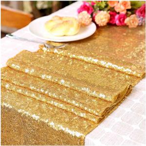 108 inches Sequin Table Runner Linens Long with Gold Sparkly Sequin Christmas Kitchen Dining Table Wedding Bridal Birthday Baby Shower Decoration 12x108 Inch