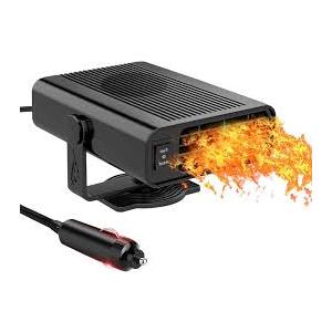 12V Car Heater, 200W Portable Windshield Defroster with Heating/Cooling Fan and Plug in Cigarette Lighter Fast Heating Defrost Defogger with Ergonomic Handheld Design for All Kinds of Cars (Black)